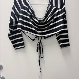 Striped Black and White Women's Top